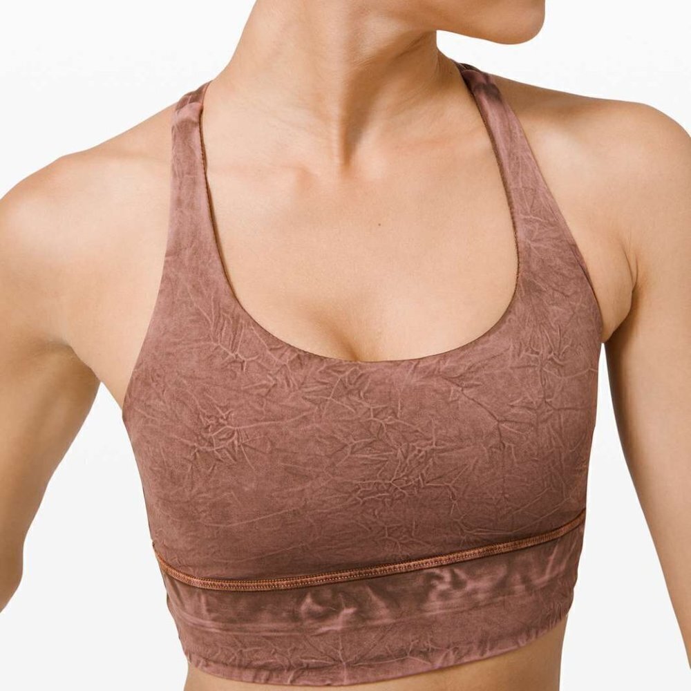 Lululemon Energy Bra Long Line-  Ice Dye Wash Brown Earth - Picture 3 of 10